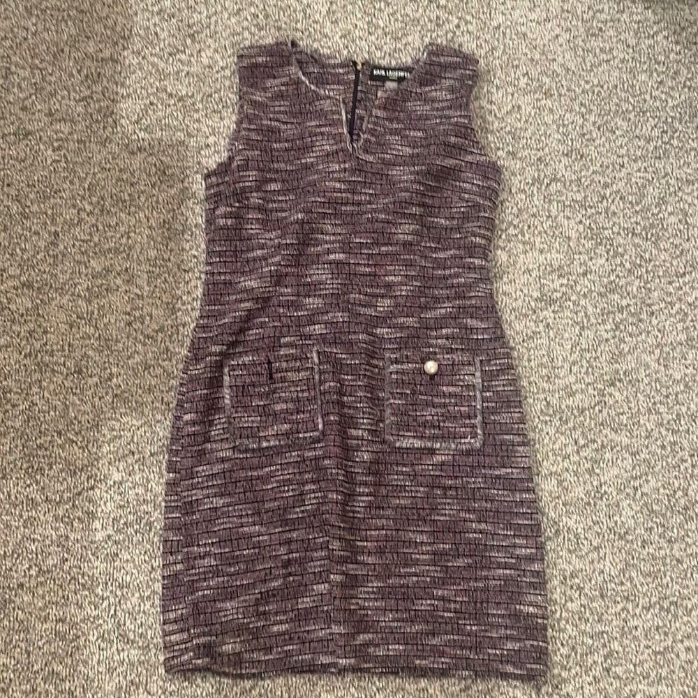 Karl Lagerfeld Paris purple tweed dress size 12